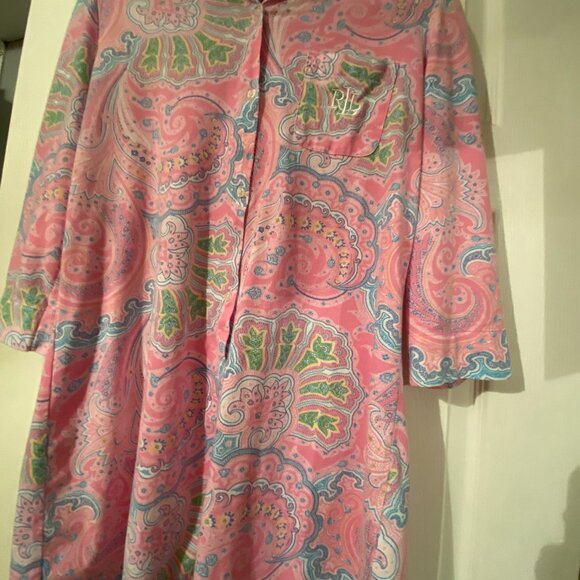 Women's Ralph Lauren Button-Up Sleep Dress - Picture 9 of 9